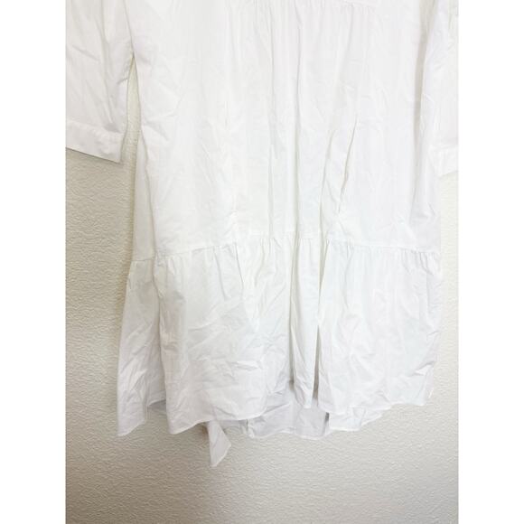 Zara White Long Poplin Midi Dress Size Small Cotton Lagenlook Quiet Luxury - Picture 10 of 15